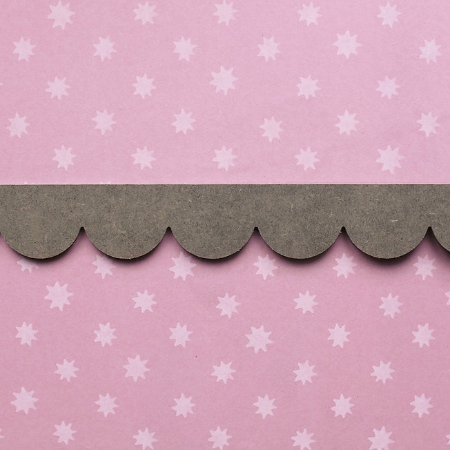 (Pack of 10) Large Decorative Scallop Design Trim - 95 x 6cm -Edging MDF Wood (Moisture Resistant) - Dado Moulding for DIY