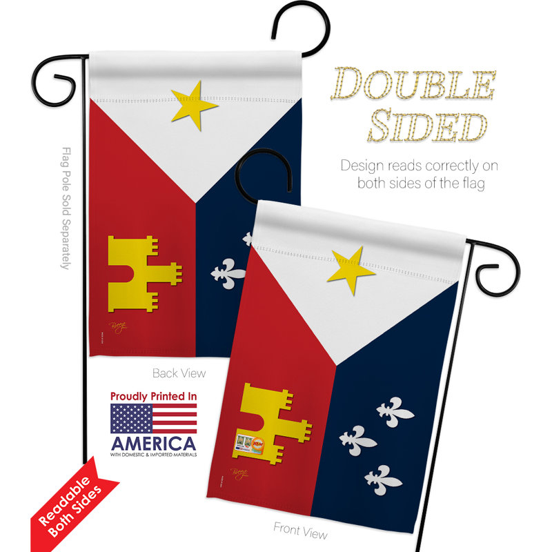 Polyester de acadiana à 2 côtés 19 x 13 po drapeau de jardin