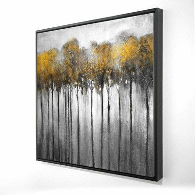 Abstract Yellow Forest - Framed Canvas for Home Decor