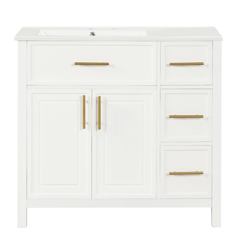 36'' Single Bathroom Vanity with Ceramic Top