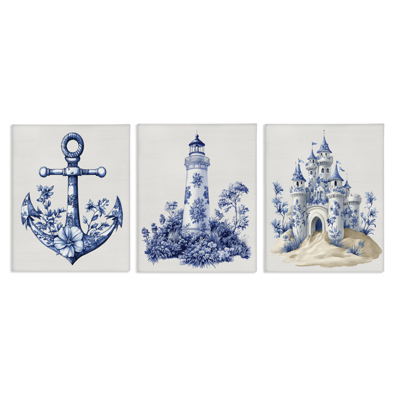 Ensemble de 3 toiles Ornate Nautical