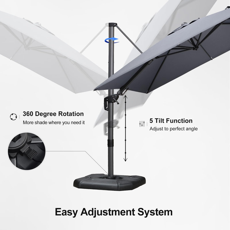 274cm Cantilever Parasol, Light Grey