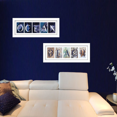 Ocean/Beach 2-Piece Vignette Framed Wall Art for Living Room, Home Wall Décor by Robin-Lee Vieira