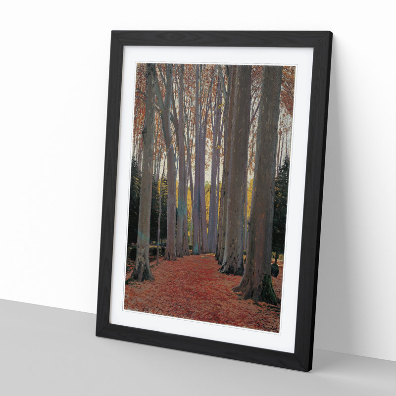 Avenue of Plane Trees by Santiago Rusinol - Picture Frame Painting, 48cm H x 36cm W x 2cm D, Black