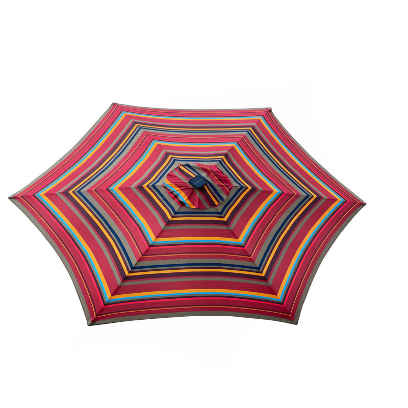 Parasol 9 pi avec rayures, Rayures rouges