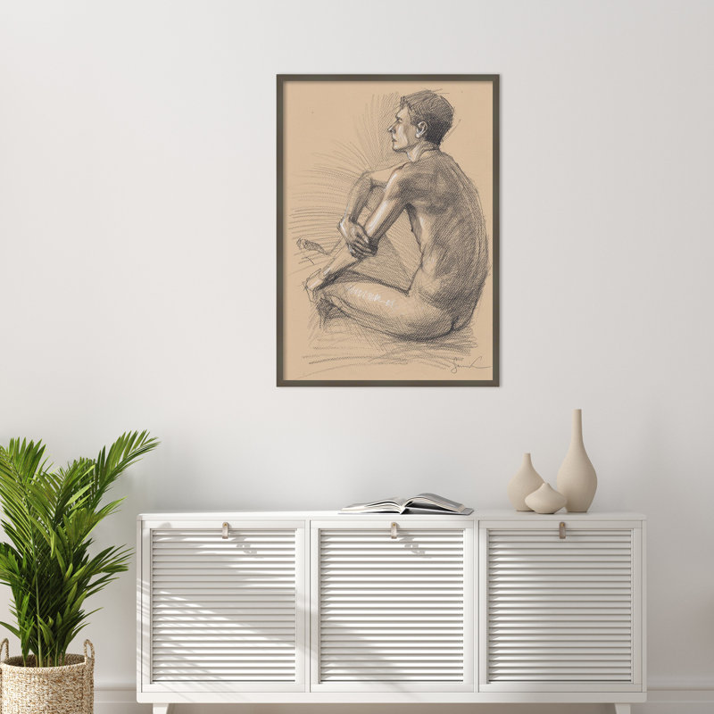 «Sived Man» par Samira Yanushkova, reproduction d'art encadrée sur bois, H 41 po x l 30 po