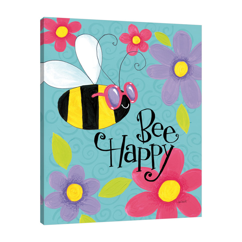 "Bee Happy", toile tendue par Anne Tavoletti, H 45 po x l 36 po x P 1,5 po