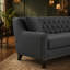 Canapé d'angle modulaire en forme de L, Chesterfield moderne de style Mid-Century avec dossier capitonné et garniture cloutée, structure renforcée robuste, résistant aux taches et aux égratignures, accueillant les animaux de compagnie, confort de soutien pour le salon-130033589