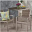 Chaise de salle à manger d'extérieur moderne en aluminium avec siège en faux bois (ensemble de 2), gris et argent