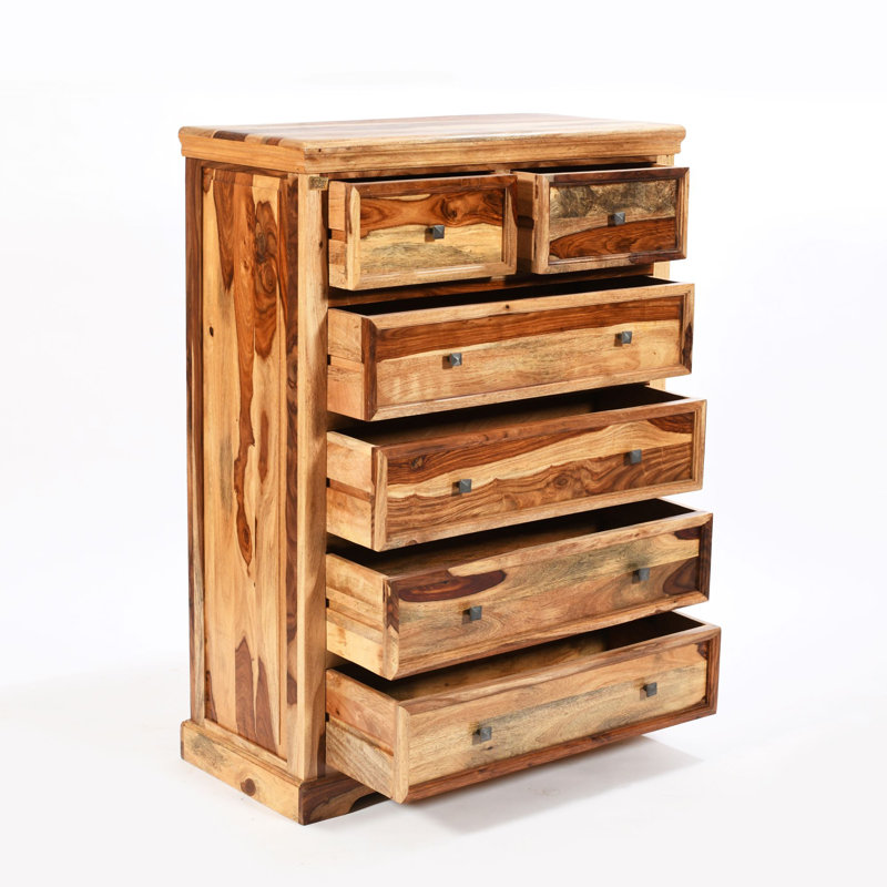 Solid Wood 95 cm W Chest of 6 Drawers