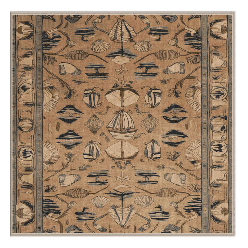 Tapis brun lavable à la machine, Carré 8 pi