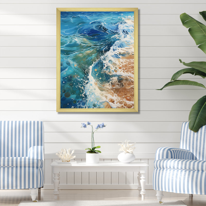 Whiteley Beach, Oceanic Rhythms, impression sur toile, Encadrement doré, H 20 po x l 12 po x P 1 po