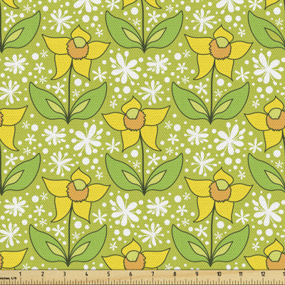 Chequetta Simple Cartoonish Flowers Multi-Purpose Fabric