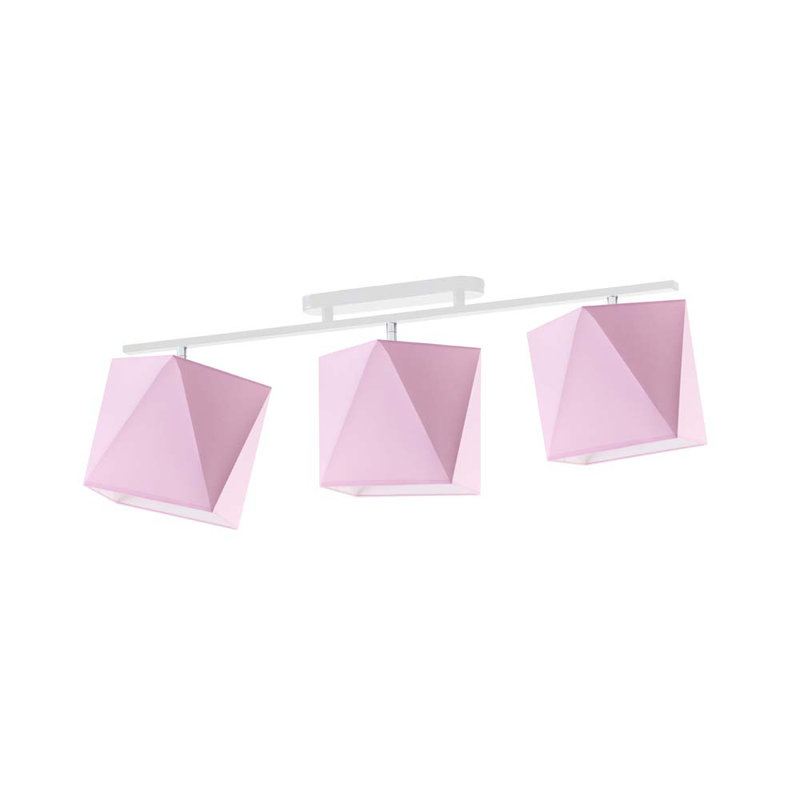 Dencie 97cm 3 -Light Track Kit, Light Pink, White