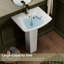 Lavabo sur pied rectangulaire en céramique avec trop-plein 24 "x 19" Los Flexi