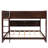 Queen Over Queen Bunk Bed Solid Pine Wood With Built-In Storage Shelves, Integrated Charging Station And Full-Length Guardrails-1825940291
