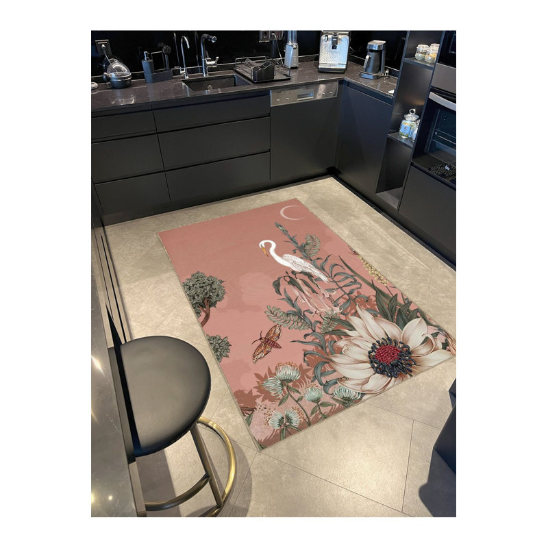 Tapis décoratif lavable à la machine Modern, Rectangle 5 pi 1 po x 7 pi 7 po