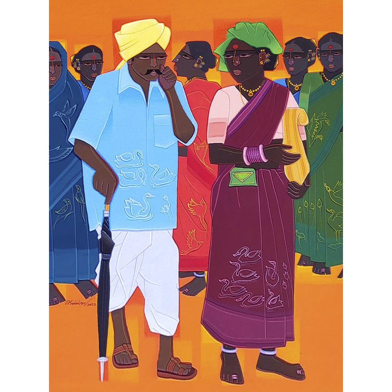 Une discussion profonde | Acrylique sur toile | Par Tailor Srinivas