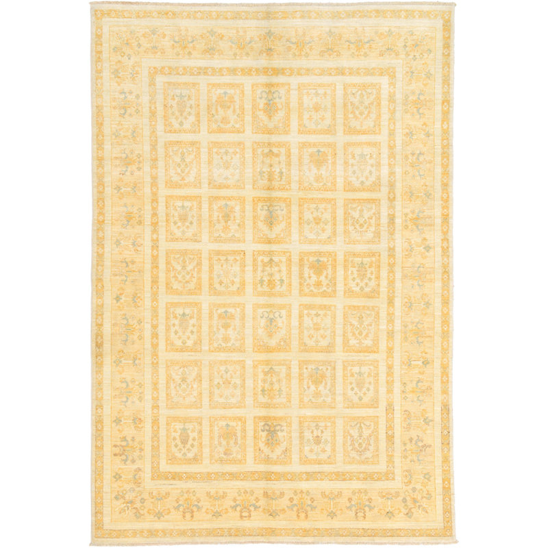 Tapis de zone en laine noué la 5 pi 7 po x 8 pi 3 po one-of-kind Denver