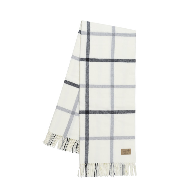 Tattersall Plaid Throw, Light Gray/Graphite