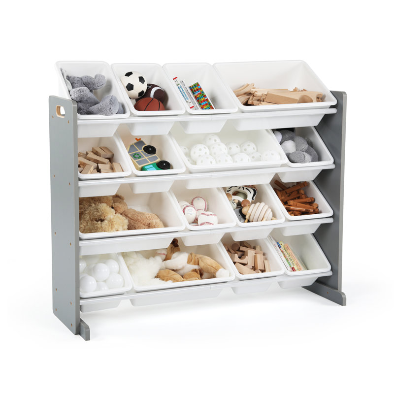Kid's Toy Organizer, Grey/White