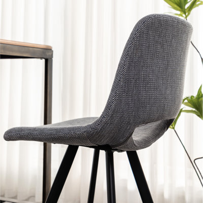 Gray Counter Height , Of 2. Fabric Upholstery. Strong Metal Leg Construction. Built-In Footrest For Relaxing. 17.5" Seat Width 28.25" Comfortable Legs. Convenient Footrests. Dimensions
