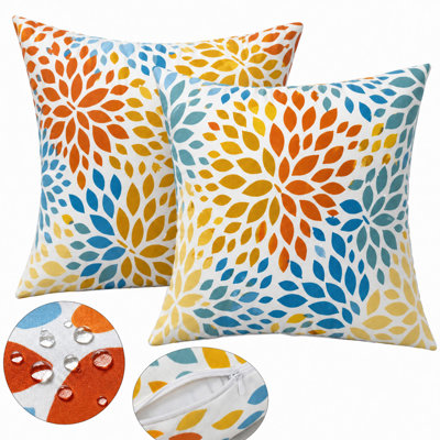Outdoor Throw Pillows Set of 2, Waterproof & Fade-Resistant, Decorative Cushion With hidden zipper