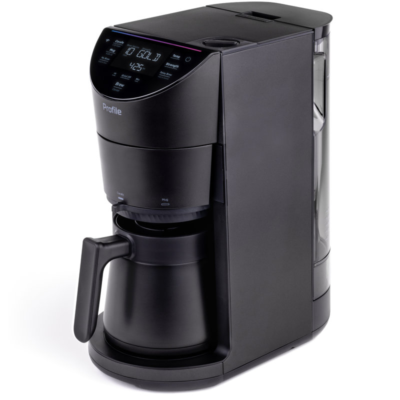 Smart Black Stainless Steel Programmable Coffee Maker with Grinder