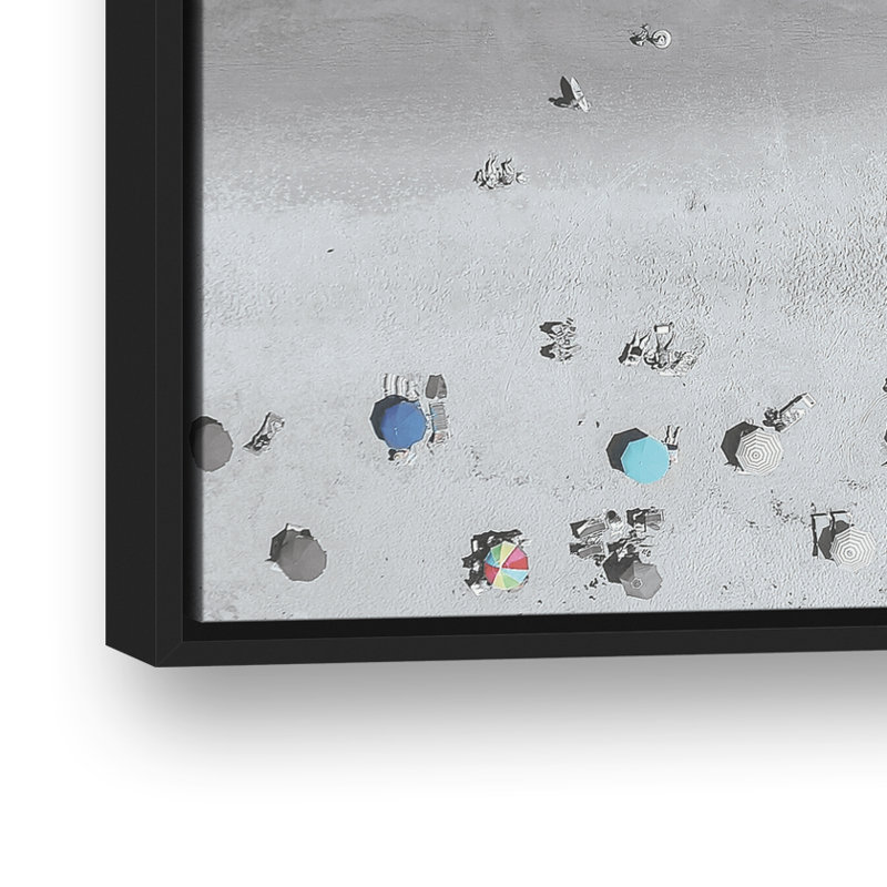 " Aerial Beach ", 25.75" H x 37.75" W, Black Framed