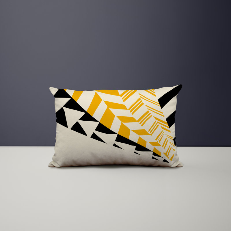 Ikom Polyester/Polyester Blend Lumbar Rectangular Indoor/Outdoor Pillow Cover & Insert, Yellow
