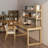 86.61" Burlywood Rectangular Solid Wood Office Sets