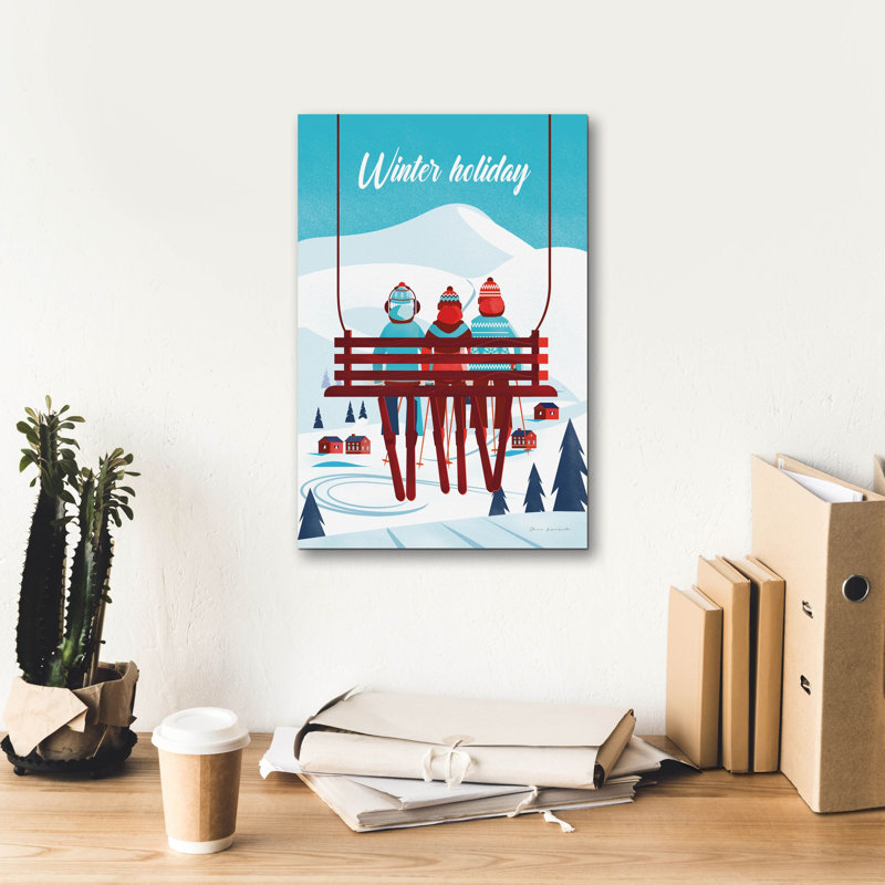  «Winter Holiday» par Omar Escalante, art mural sur toile, 12 po x 18 po