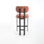 Ensemble de 2 tabourets de bar confortables et modernes en tissu avec pieds en métal noir, comptoir de 26 po pour îlot de cuisine-1014491406