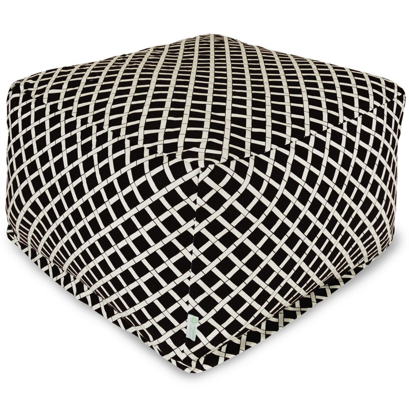 Grand repose-pieds extérieur avec coussin Gilbertown, Noir