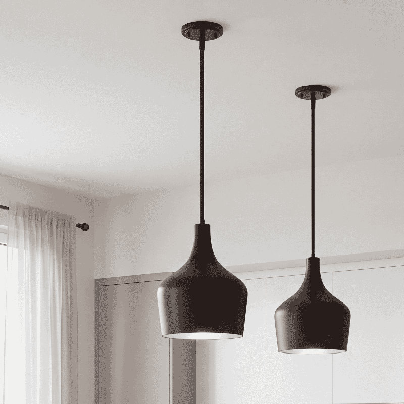 Luminaire suspendu en forme de cloche 1 lumière Venegas en laiton naturel, Laiton naturel