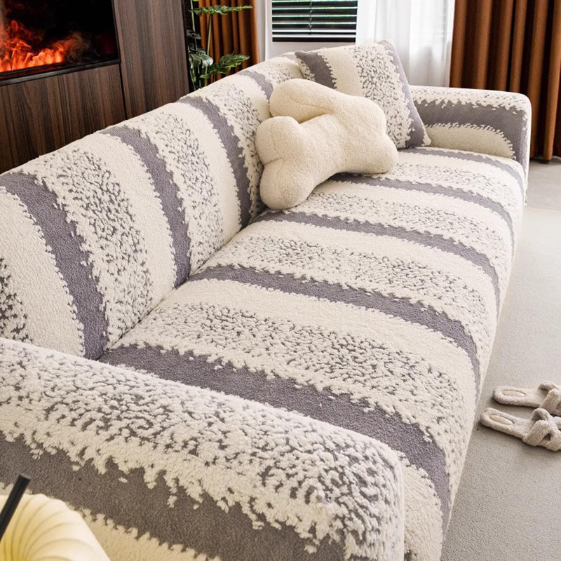 Housse pour canapé en peluche Winter, L 90 po x P 35 po, Gris