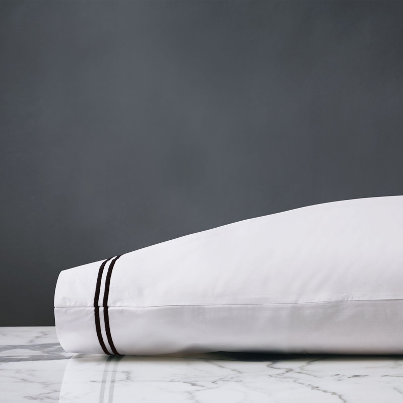 Enzo Pillow Case, Queen Pillowcase, Black
