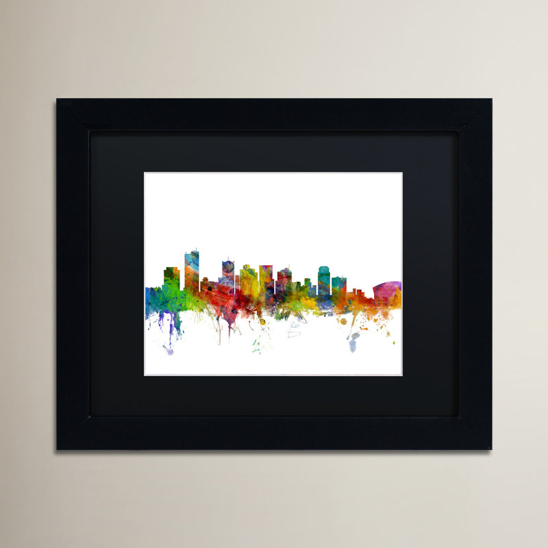 « phoenix arizona », impression encadrée en bois, H 11 po x l 14 po x P 0,5 po, Blanc
