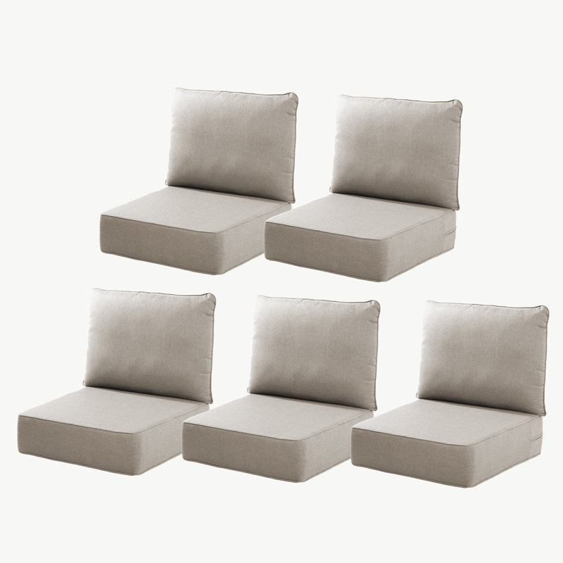 Ancolonia Outdoor 6" Thick Cushion Set - Seat/Back Cushions For Swivel Gliders And Armchairs (Set Of 5), 5, Beige