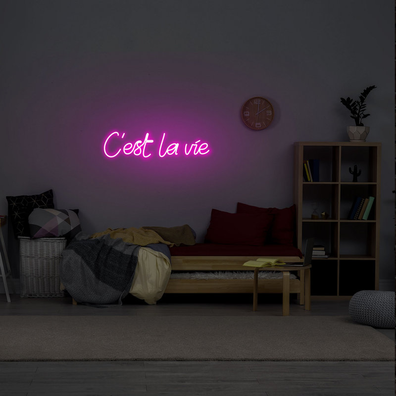 Flexible LED Neon Strip Light, Pink Color, 19.7 x 5.5 x 0.8 inches | IP67 Waterproof, 12V DC, 2A Adaptor | 600 Lumens, On/Off Switch, Built-in Wall Hanging System | Perfect for Home Decor & Parties