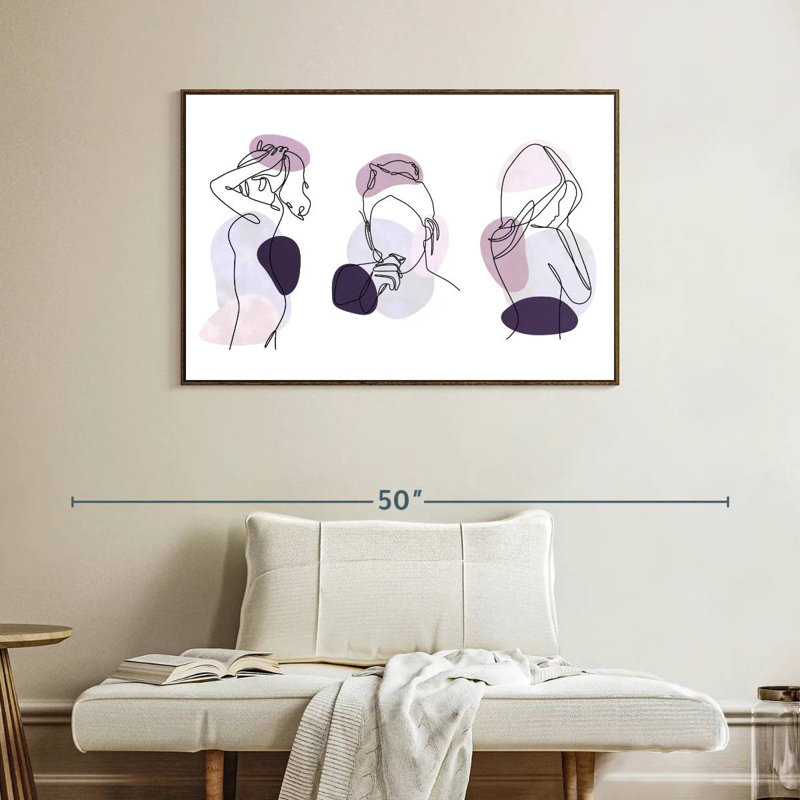 Women One Line, Cadre flottant noyer, 40 po x 27 po