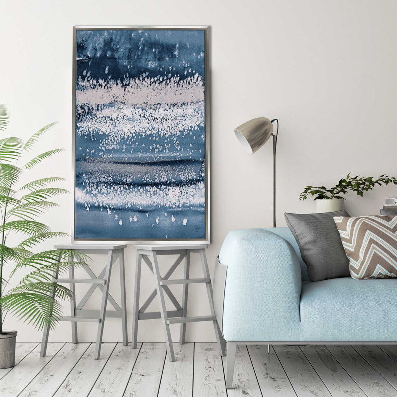 «Blue Winds», reproduction d'art sur toile encadrée, H 21,5 po x l 21,5 po x P 2 po, Cadre flottant argent
