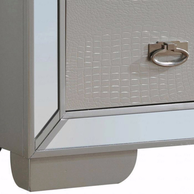 Commode de rangement élégante à champagne argenté