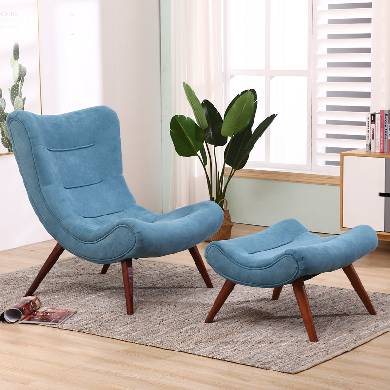 Brushed Velvet Chair with cushion footstool