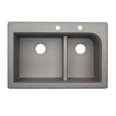 33'' L Mounting / Installation Required Double Bowl Quartz Kitchen Sink