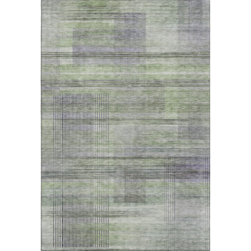 Premium Machine Washable Prisco Aloe Rug, Rectangle 10' x 14'