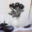 Lot de 10 roses gothiques artificielles en forme de crâne noir, fleurs artificielles effrayantes pour l'Halloween, idéales pour décorer une table en intérieur ou en extérieur.