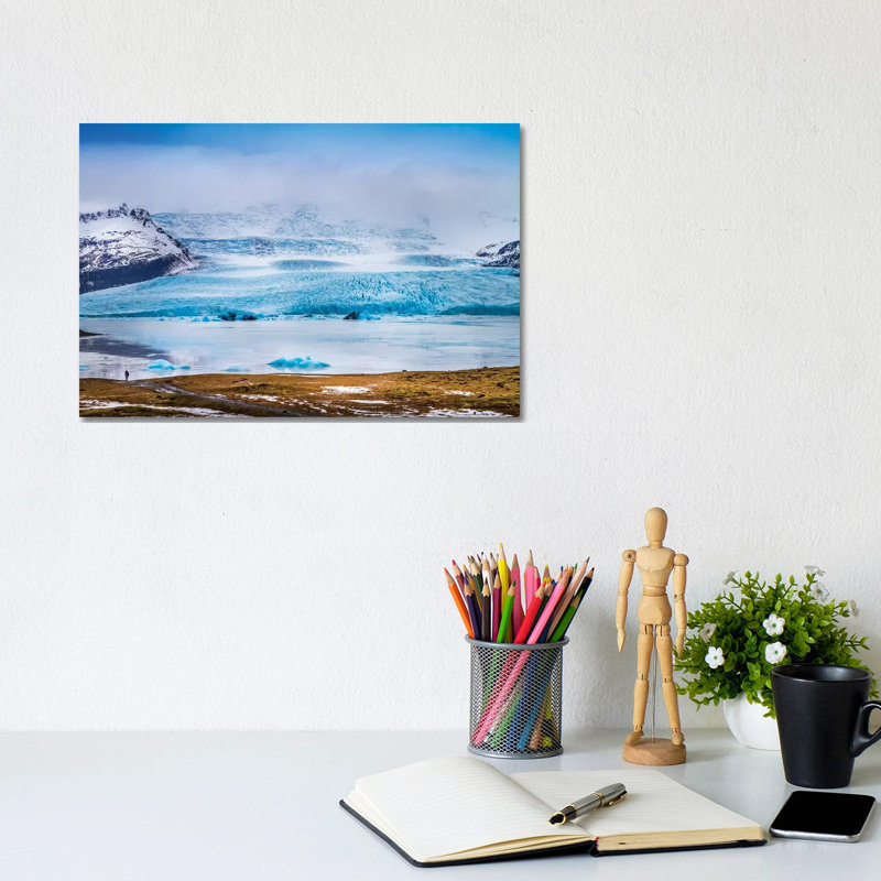 Fjallsarlon Lagoon And Glacier Vatnajokull by Melanie Viola - Wrapped Canvas Print, 20.32 cm H x 30.48 cm W