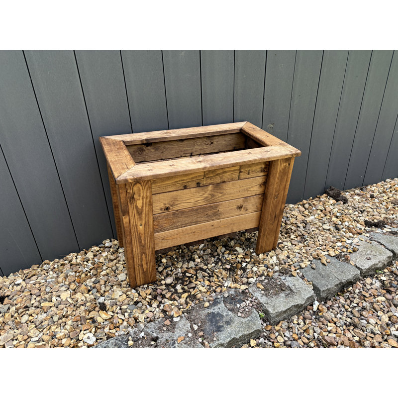 Gennoviva Handmade Wood Planter Box, 16.5cm H x 22.5cm W x 22.5cm D