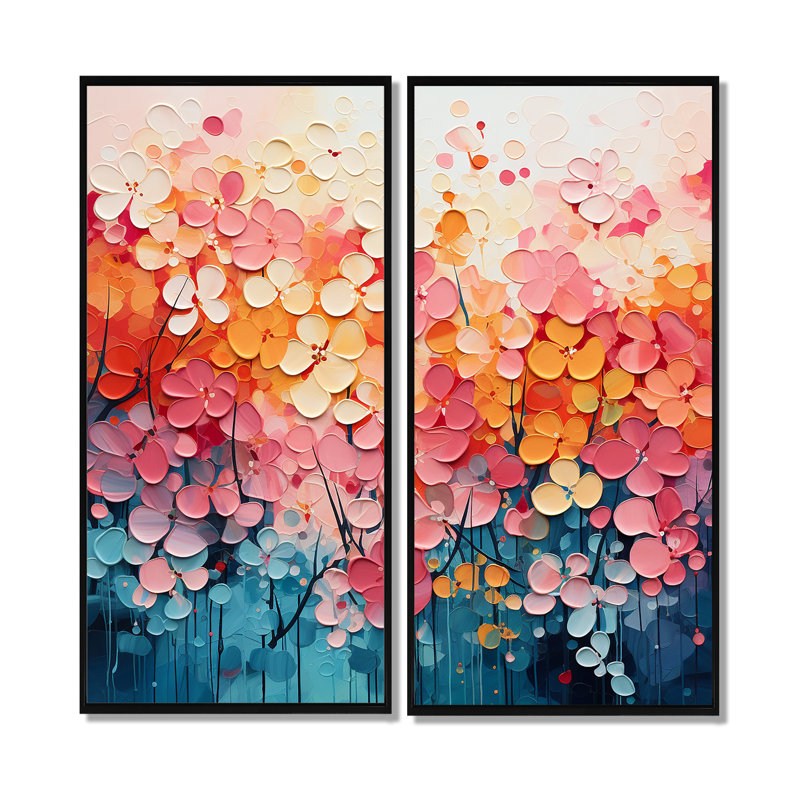 Coral Oasis I - paysages abstraits, art mural, H 20 po x l 24 po, Impression encadrée flottante, Noir